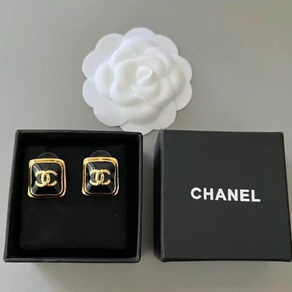 Chanel square earrings